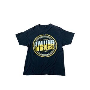 Falling in Reverse Las Vegas Black Shirt Distressed Ripped band shirt